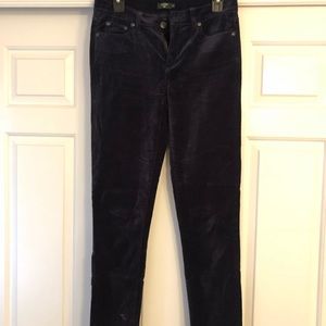 Navy blue velvet skinny pants